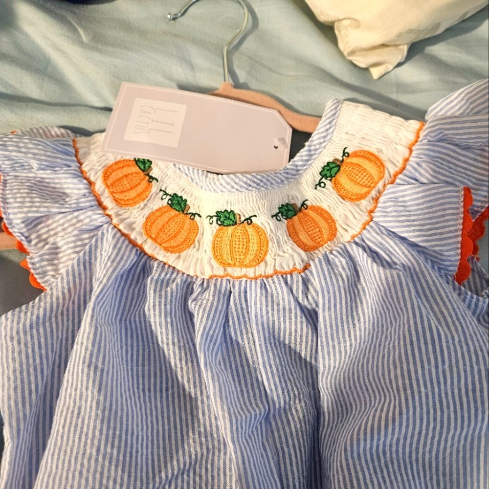 Fall baby girl smock